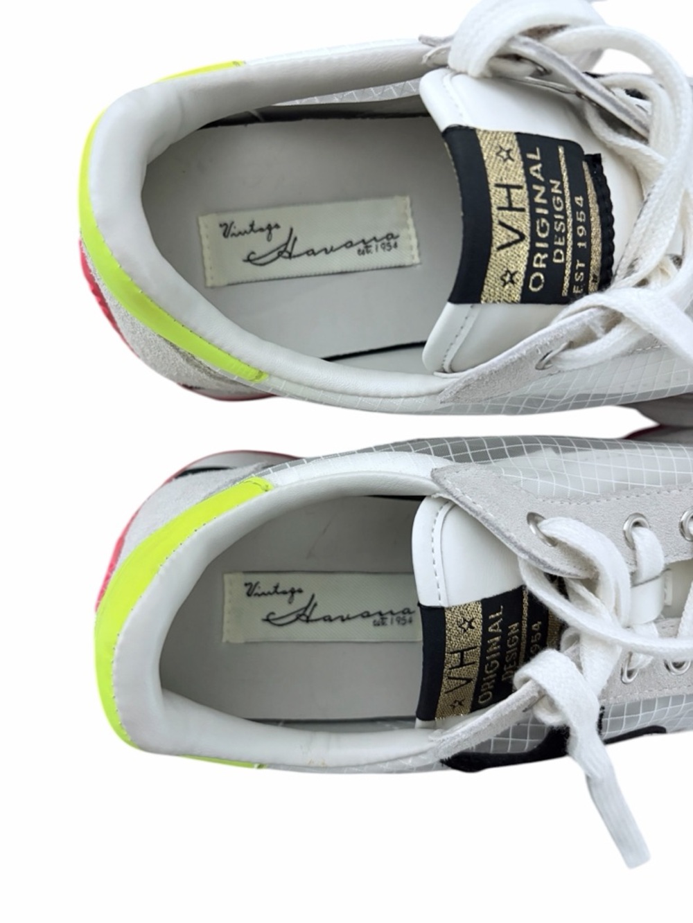 Vintage Havana Shooter 12 Star Sneakers Womens 7.5 White Suede Neon Pink Retro - Picture 5 of 5